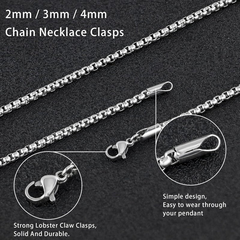 Monily Square Rolo Chain Necklace Stainless Steel Round Box Necklace for Men & Women - Image 5